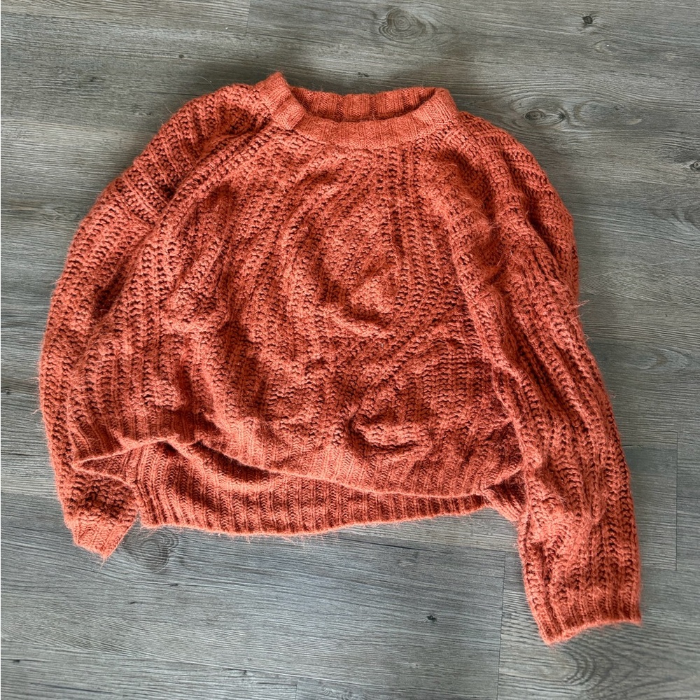 orange sweater pink lily